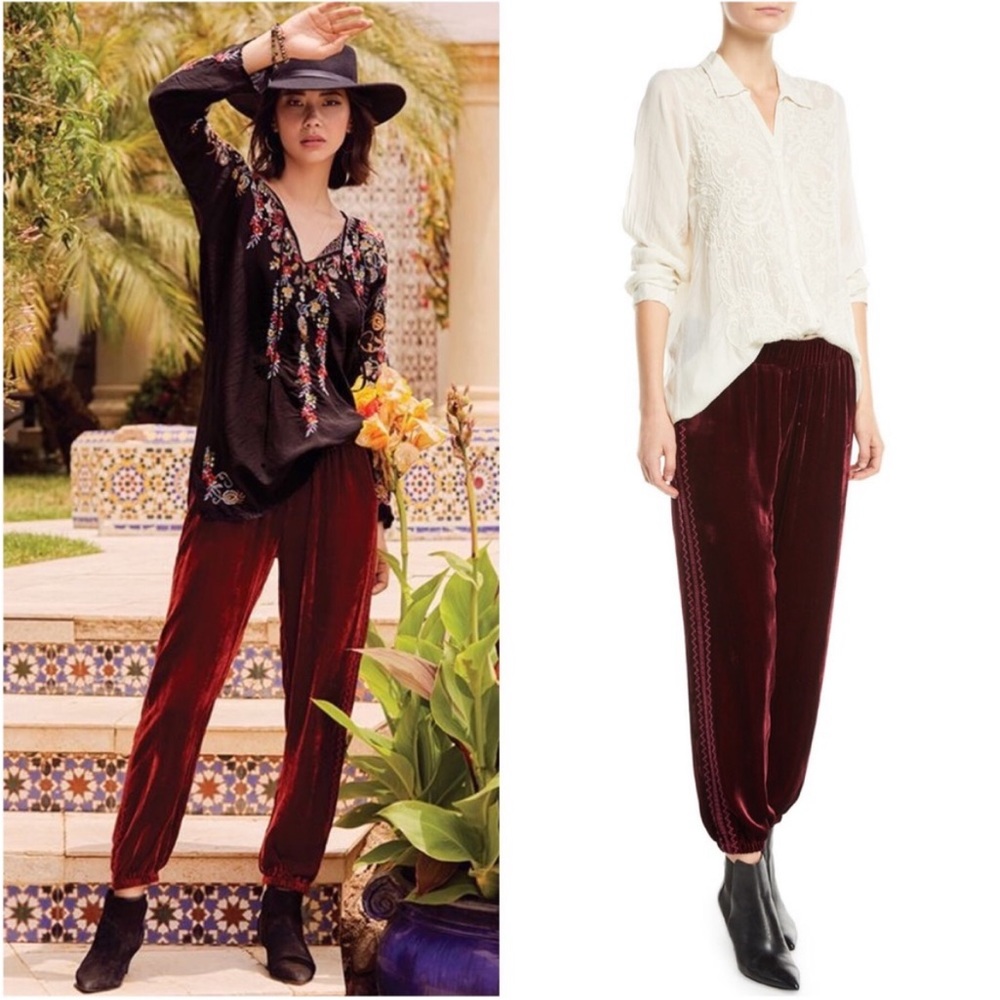 SOLD Johnny Was Aurora Velvet Jogger Pants - Picture 2 of 8